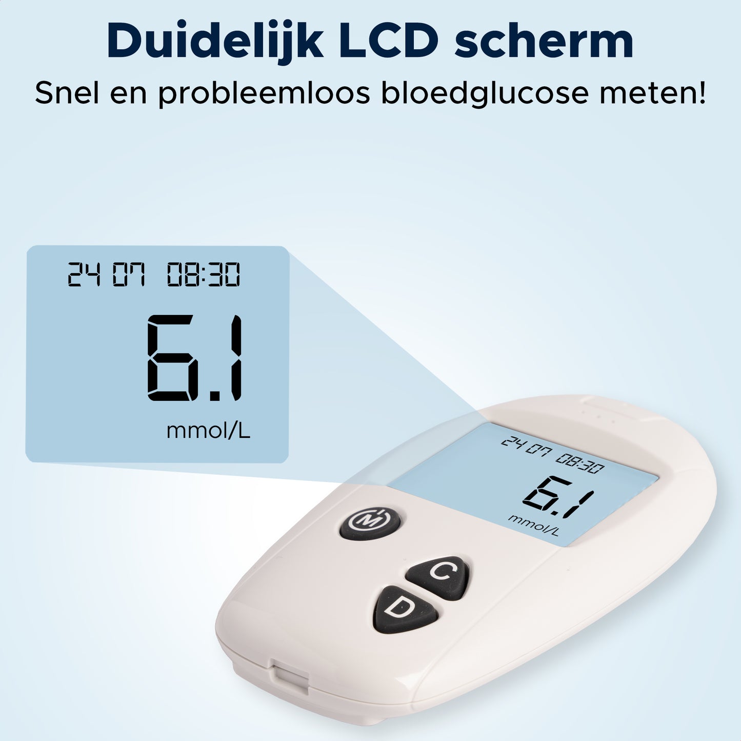Sinocare® Glucosemeter PrecisionPro - 50 Teststrips & 50 lancetten
